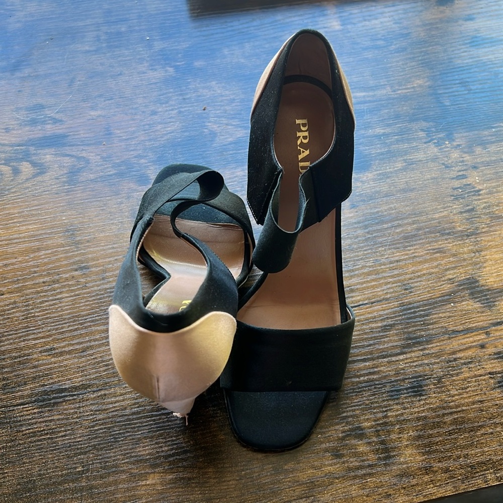 PRADA black and gold heels